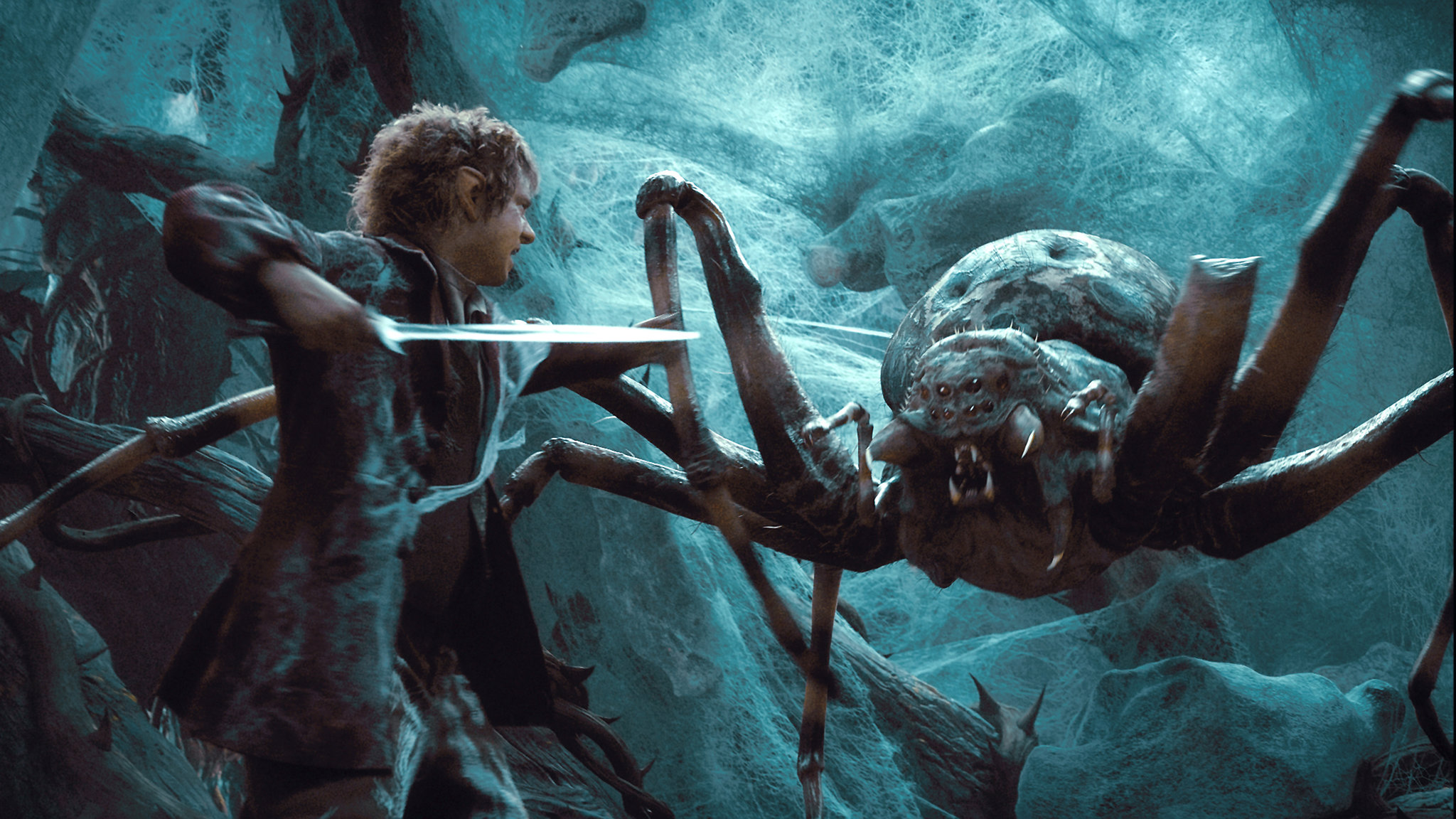 Bilbo Fights Spiders in Mirkwood