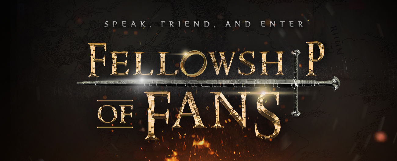 Fellowship of fans name set against a fiery background