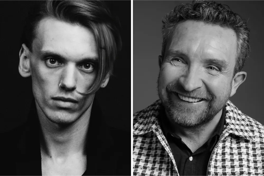 Black and White photos of Jamie Campbell Bower and Eddie Marsan