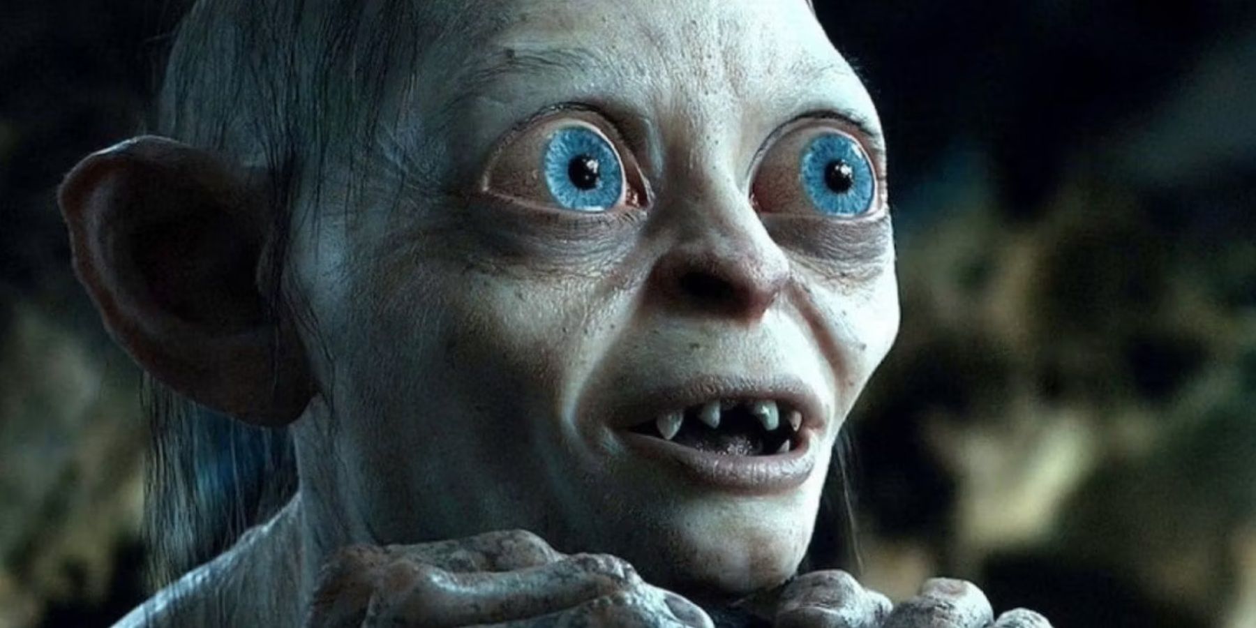 Gollum looking expectantly up and to the right
