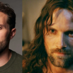 Composite photo showing actor Jamie Dornan next to Aragorn as portrayed by Viggo Mortensen