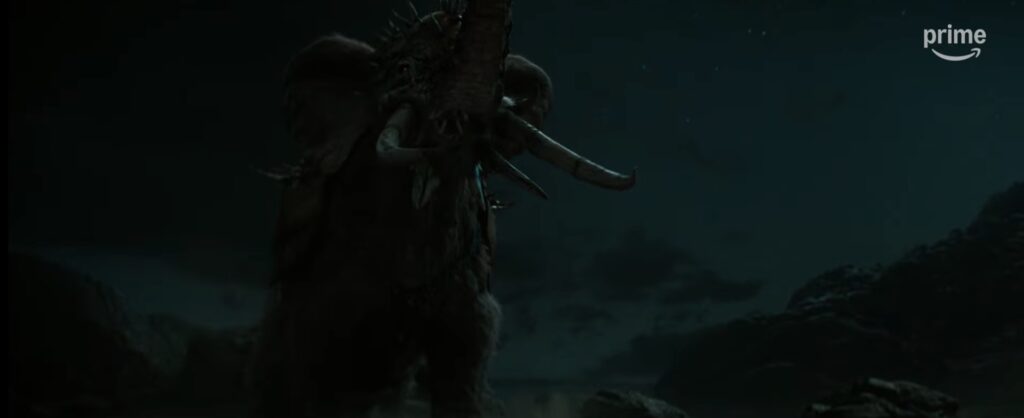Shot of a Mûmak/Oliphaunt at night lit by the moon