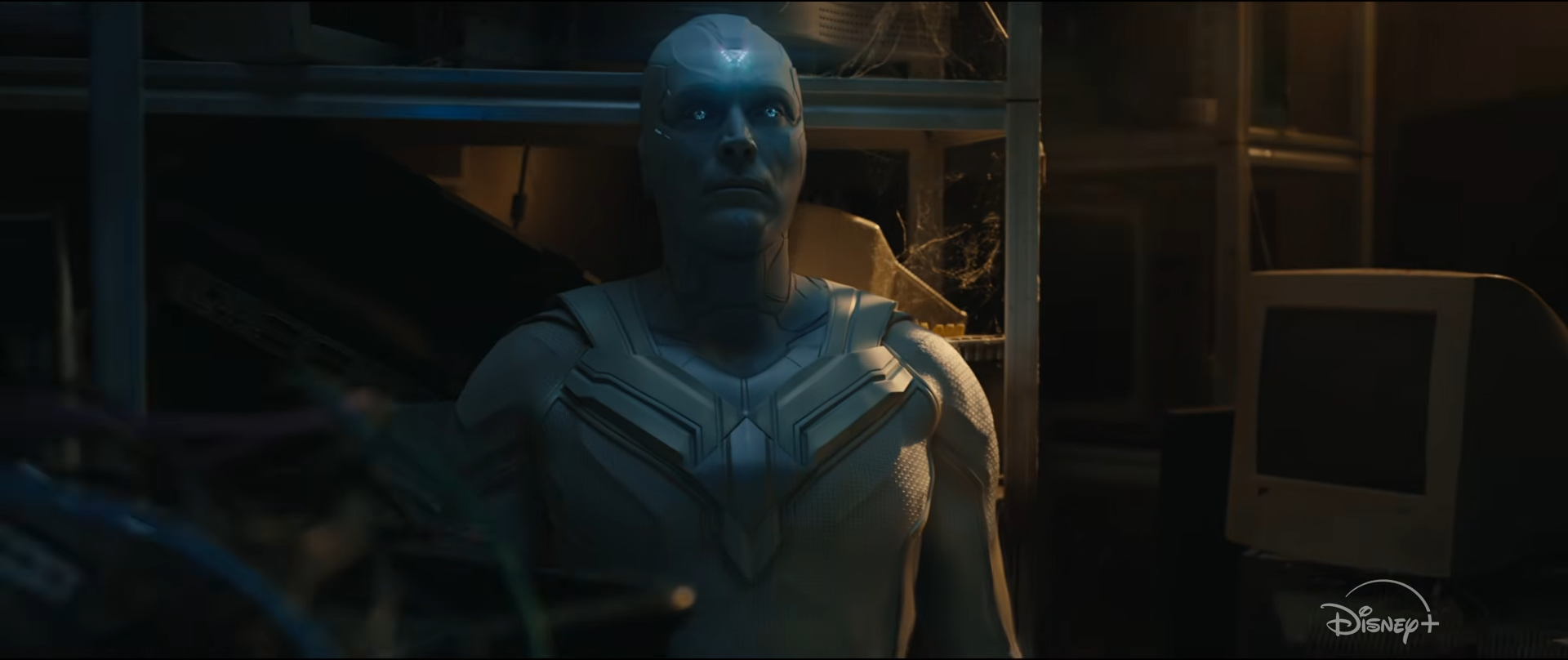 The character Vision in a darkened room