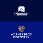 The logo of Paramount Skydance Corporation above the logo of Warner Bros. Discovery, Inc.