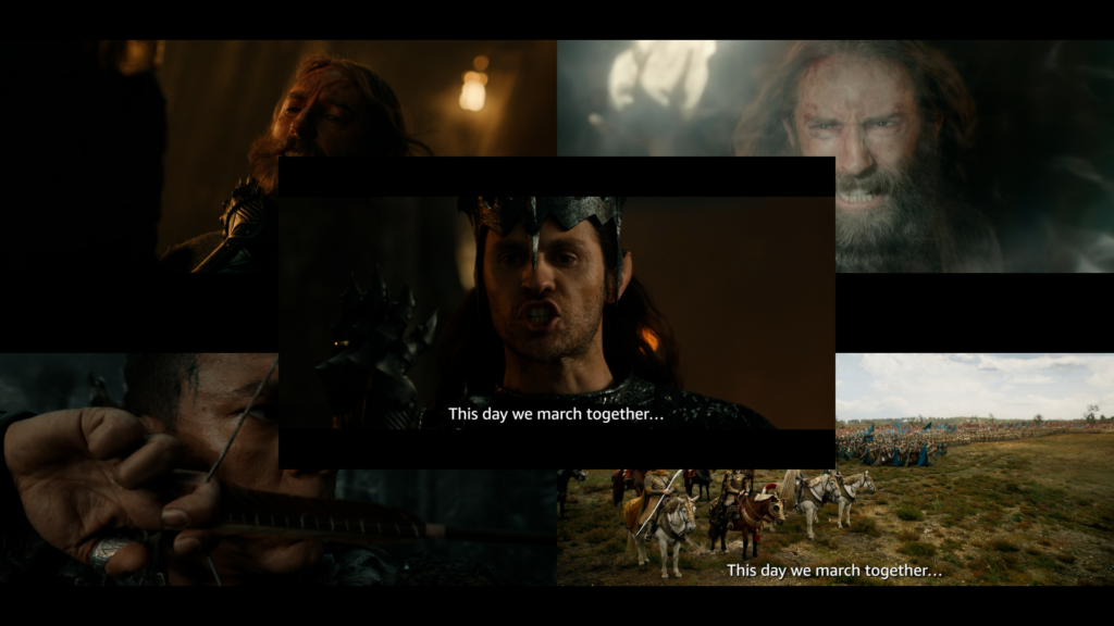 Middle Earth at War - composite of stills from The Rings of Power Season 3 Official Trailer